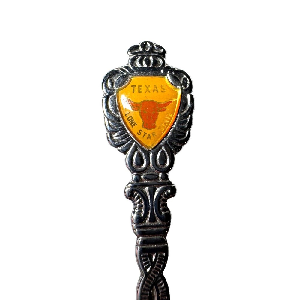 Vintage Texas Souvenir Spoon Longhorn Steer Lone Star State Collector Metal